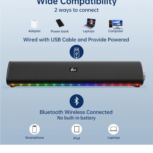 Computer Speakers, Bluetooth Desktop Speakers - Picture 5 of 9